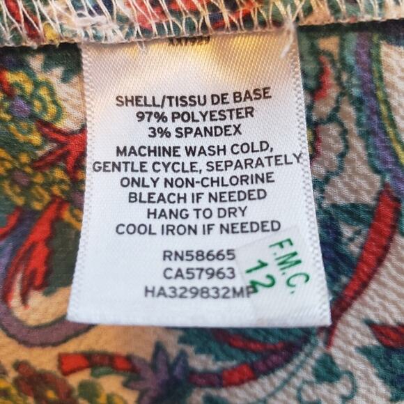 HALOGEN FLORAL VNECK BLUE PURPLE RED SIZE MED - Picture 5 of 7